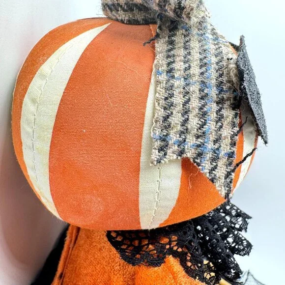 Pumpkin Head Halloween Doll 24" Orange Black - Picture 13 of 15